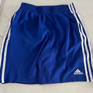 Adidas Royal Blue Shorts with White Stripes
